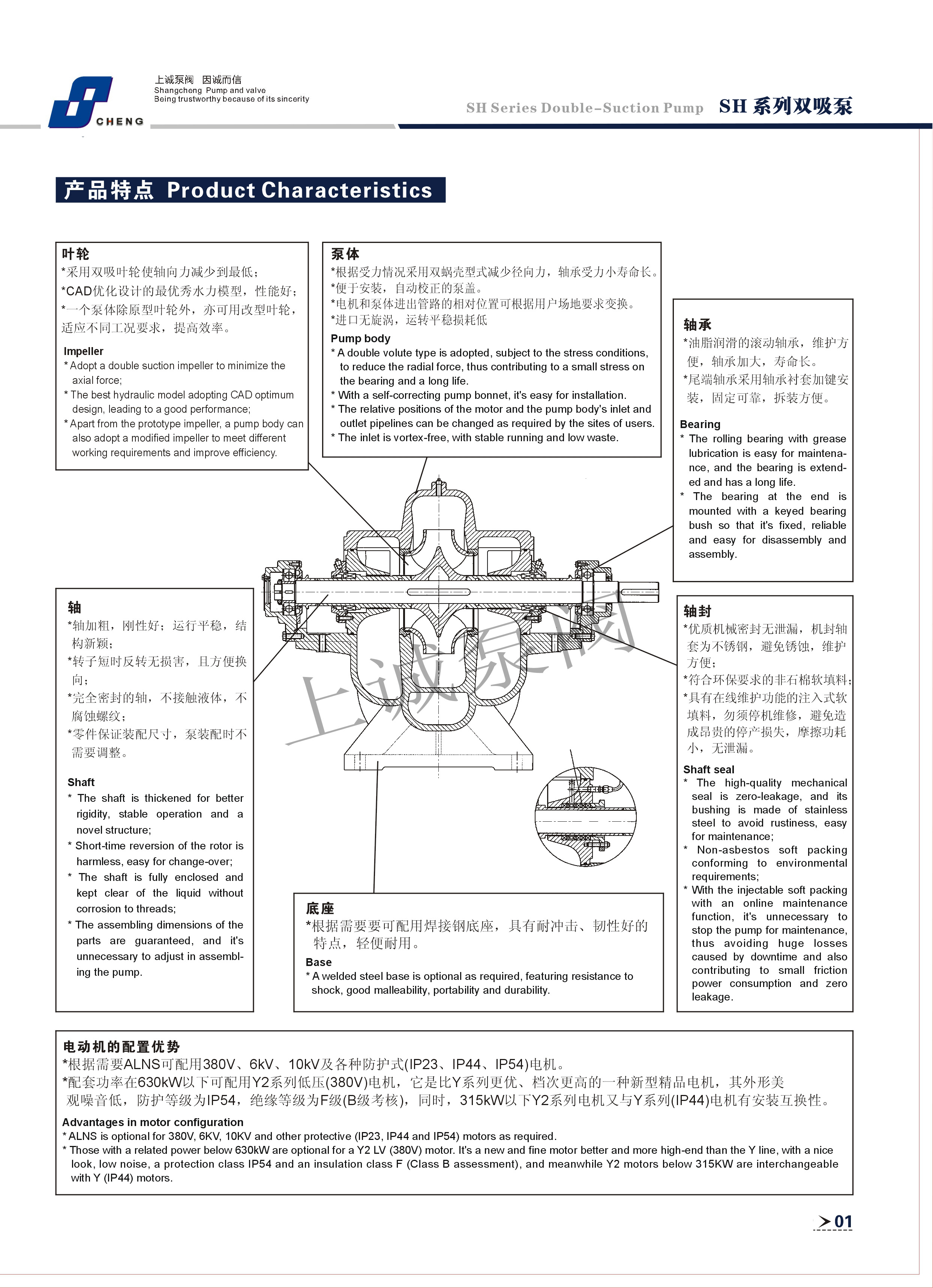 單級(jí)雙吸泵廠家Sh型雙吸泵